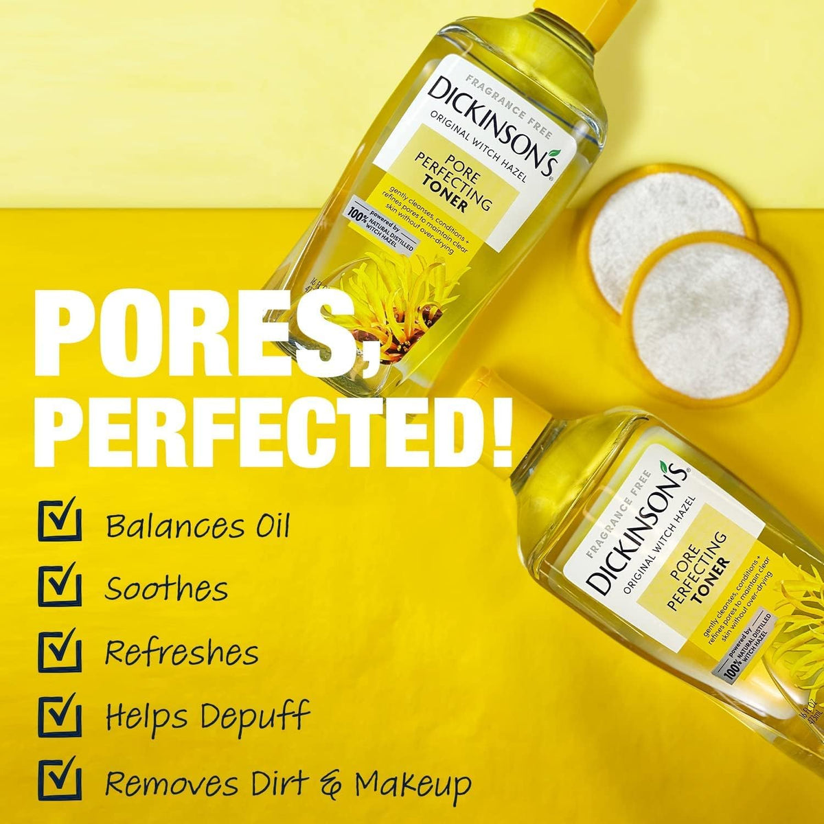Dickinson’s Original Witch Hazel Pore Perfecting Toner 16 oz - LH Cosmetics
