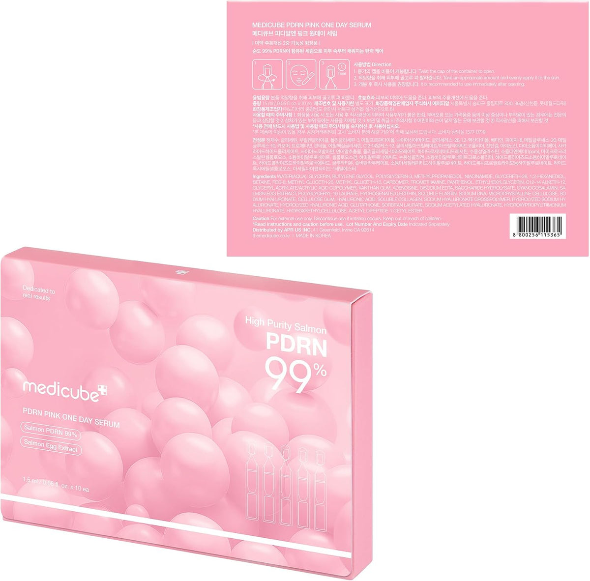 Medicube PDRN Pink One Day Serum 1.5ml X 10pcs - LH Cosmetics