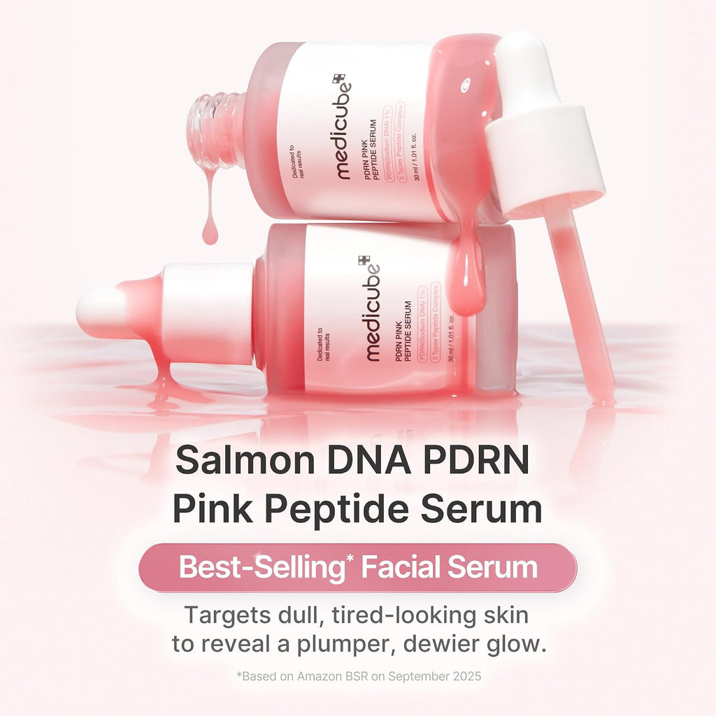 medicube PDRN Pink Peptide Serum, 1.01 fl.oz., Rose PDRN Vegan - LH Cosmetics